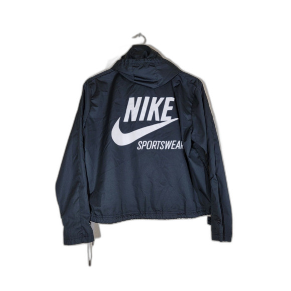 Nike Cropped Women's Black Windbreaker Hoodie - XS - Picture 2 of 7